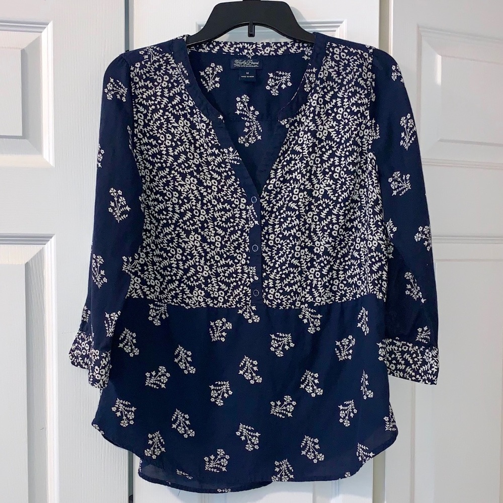 Lucky Brand 3/4 Sleeve Boho Blouse